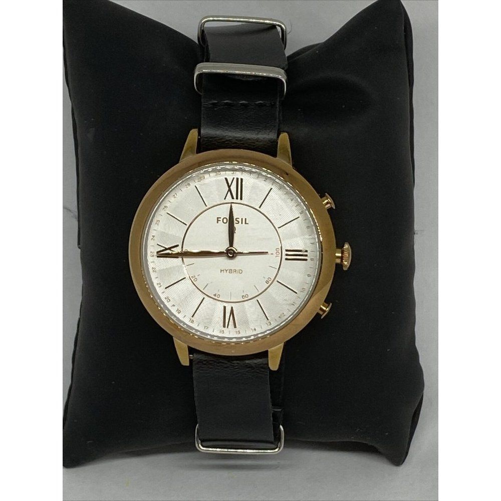 Fossil FTW5014 Women's Black Leather Analog White